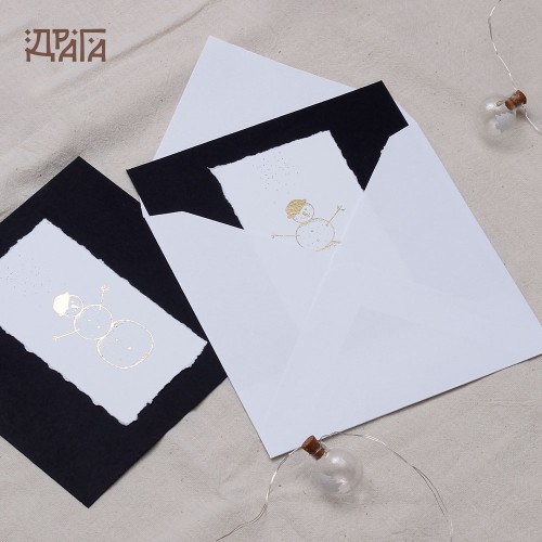 Коледна картичка Снежен приятел