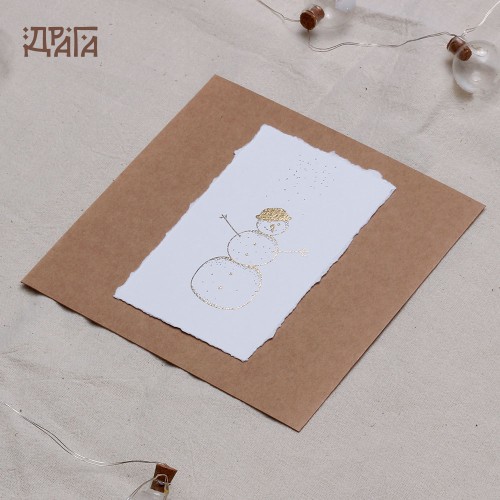 Коледна картичка Снежен приятел 02