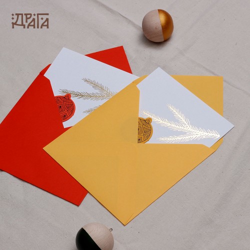 Коледна картичка Празнична клонка