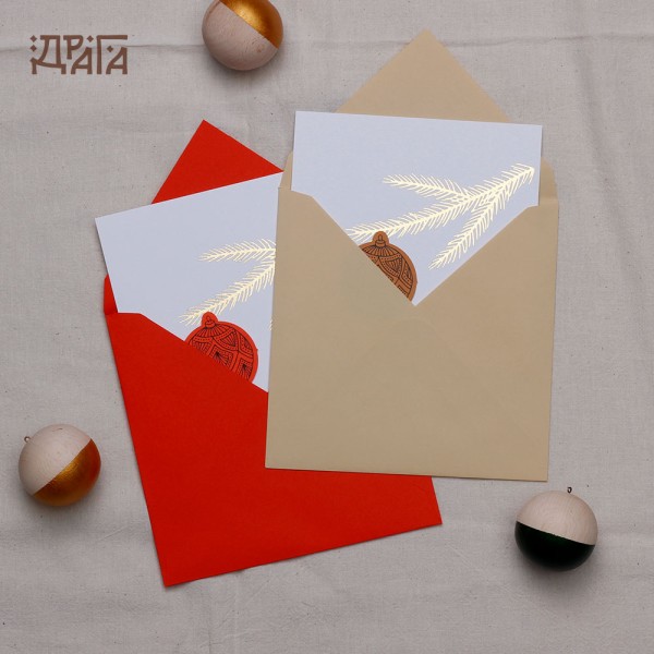 Коледна картичка Празнична клонка