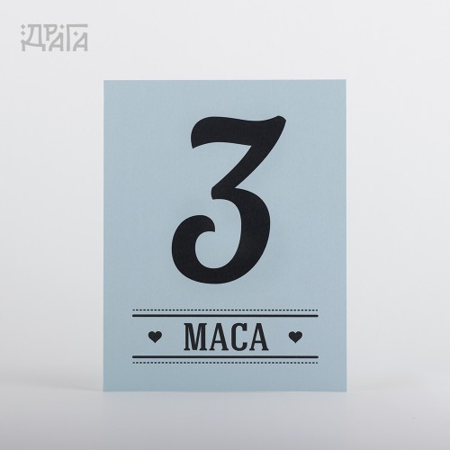 Номера за сватбени маси LOVE ID BLUE CAR
