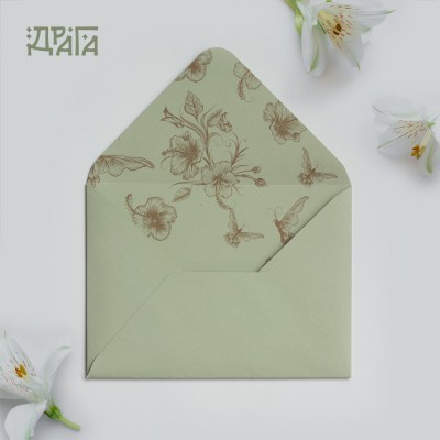 Плик с принт - Пролетна градина